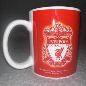 VTG Liverpool FC 2002 Ceramic Tea Coffee Mug Red White You'll Never Walk Alone